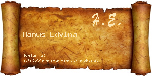 Hanus Edvina névjegykártya